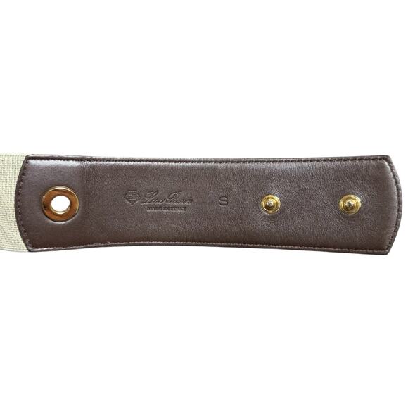 Loro Piana Women Stretch Leather Elastic Belt Brown Tan Italy Size S